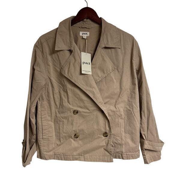 Pact Jackets & Blazers - NEW Pact Organic Women S Storm Blvd Brushed Twill Double Breasted Light Jacket